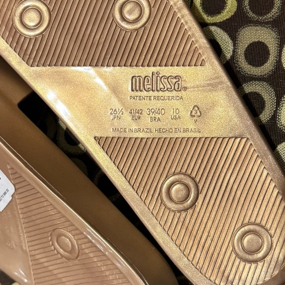 NWT Melissa Shimmering Gold Slides - Picture 5 of 7